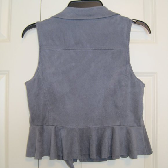 LC Lauren Conrad Faux-Suede Peplum Vest sz 4 - Picture 4 of 9